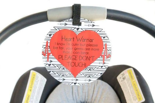 Heart Warrior No Touching Car Seat and Stroller Tag