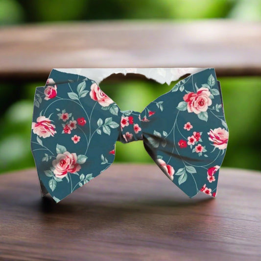 Tiny Teal Floral Top Knot Headband